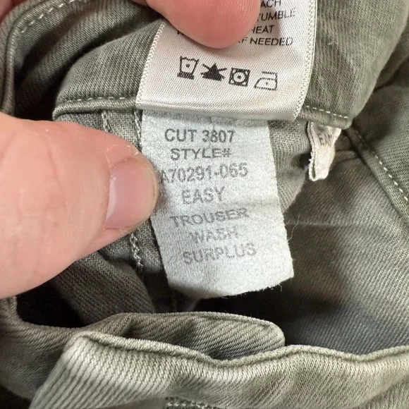 AMO‎ Pants Womens 28 (Fits 30x25) Green Easy Trouser Surplus USA Made Stretch - Picture 9 of 15